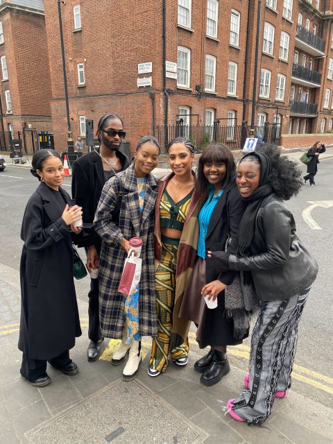Rayannah, Jordan, Lacey, Renatha and Esther meeting Priya Ahluwalia